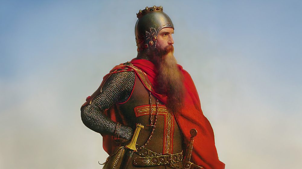 A portrait or contemporary depiction of Frederick Barbarossa, ideally a manuscript illumination showing him in imperial regalia